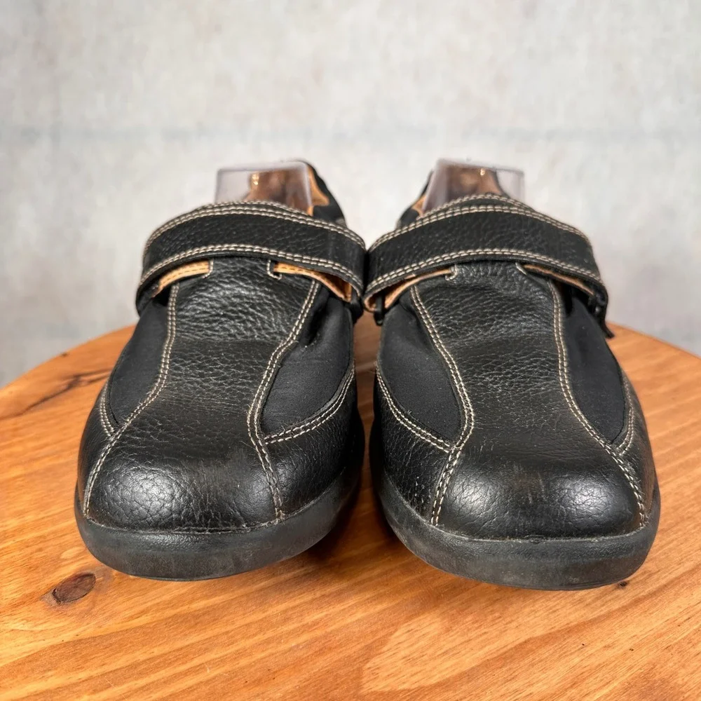 Dr. Comfort Douglas Loafers Mens 12W Black Good Leather Lycra Strap 6610